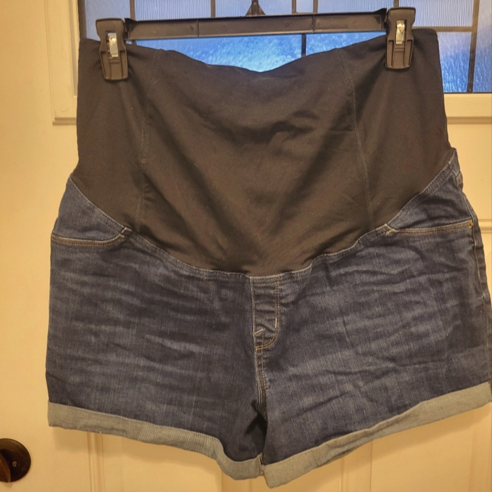 Over Tummy Maternity Jean Shorts
